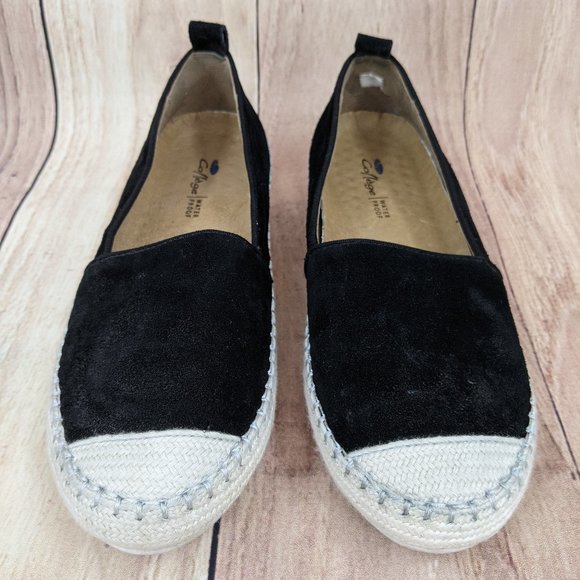 AQUA COLLEGE Blink Waterproof Espadrilles Sz 7 Black Suede Closed Toe - Picture 3 of 10